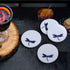 White Marble Coasters with Lapis Lazuli Inlay (Set of 4)